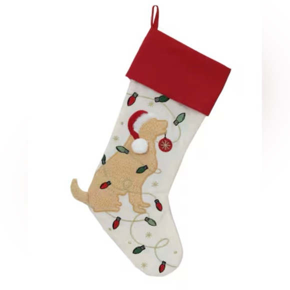 Christmas Decor Bundle Golden Retriever, Goldendoodle, Lab Tree Skirt & Stocking - Picture 2 of 5